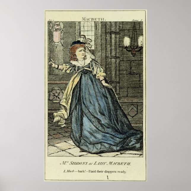 Pôster Sarah Siddons como Lady Macbeth (Frente)