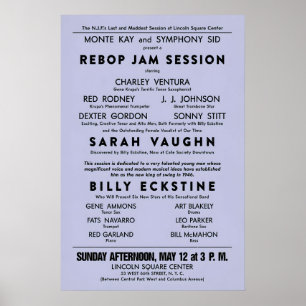 Poster Sarah Vaughan - Billy Eckstine cartaz de jazz - Re