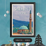 Poster Sarajevo, historiador de Bosnie-Herzégovine<br><div class="desc">Sarajevo est la capitale et la plus grande ville de Bosnie-Herzégovine. Traversée par la rivière Miljacka,  la ville fait partie du canton de Sarajevo,  l'un des dix de Bosnie-et-Herzégovine</div>