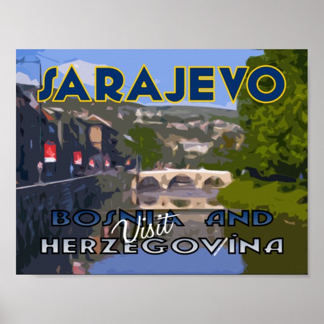 Poster Sarajevo, Visita a Bósnia e Herzegovina (Frente)