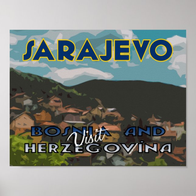 Poster Sarajevo, Visite a Bósnia e Herzegovina (Frente)