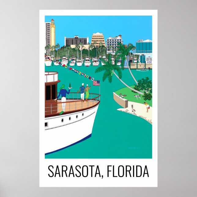 Poster Sarasota Flórida 24x36 CARTAZ (Frente)