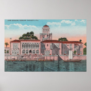 Pôster Sarasota, Florida - opinião John Ringling