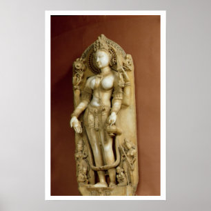 Poster Sarasvati, deusa da aprendizagem, Pallu, Rajasth