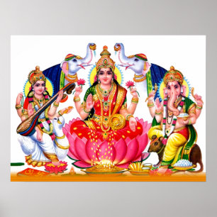 Poster Saraswati,Laxmi,Ganesha