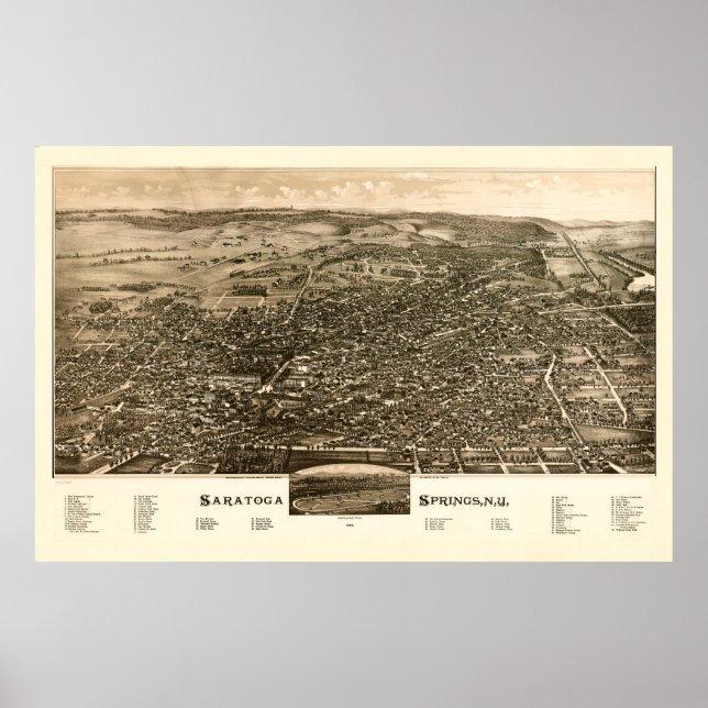 Poster Saratoga Primavera, Nova Iorque (1888) (Frente)