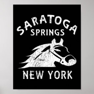 Poster Saratoga Springs Ny Cavalo Gráfico Vintage Corrida