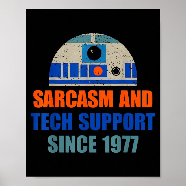 Poster Sarcasmo E Suporte Técnico Desde-1977 Design Diver (Frente)