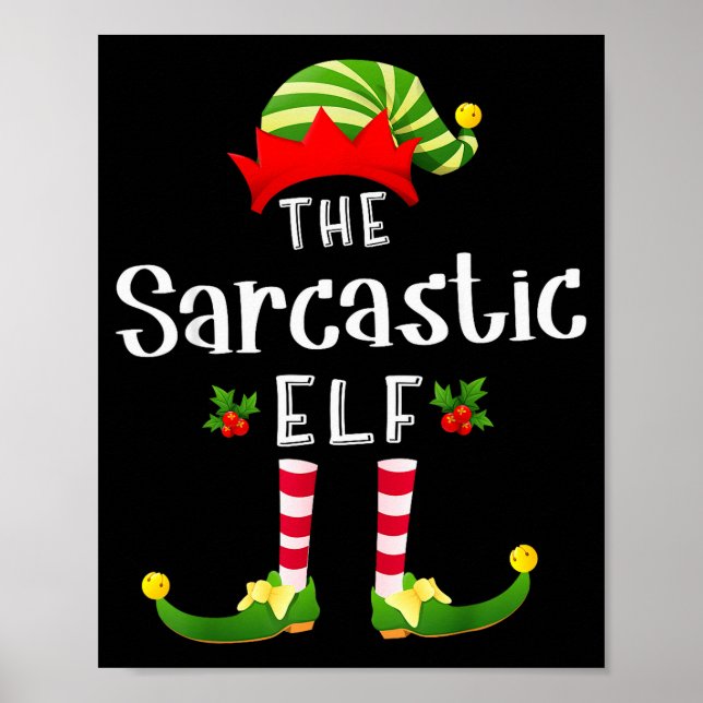 Poster Sarcastic Christmas Elf Matching Pajama X-mas Part (Frente)
