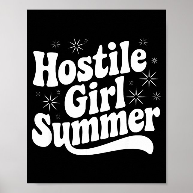 Poster Sarcastic Quote Retro Saying Hostile Girl Summer B (Frente)