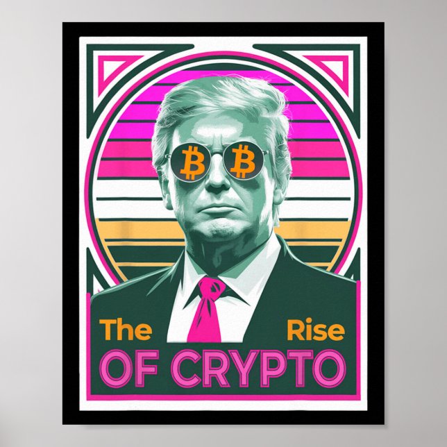 Poster Sarcastic Trump Elevação De Crypto Bitmoney King T (Frente)