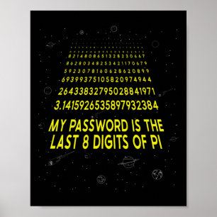 Poster Sarcástico Pi Day Minha Palavra É Os Últimos 8 Díg
