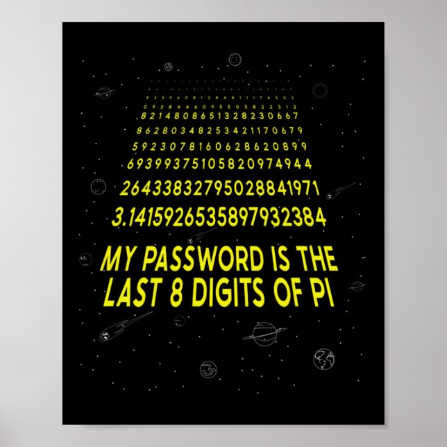 Poster Sarcástico Pi Day Minha Palavra É Os Últimos 8 Díg (Frente)