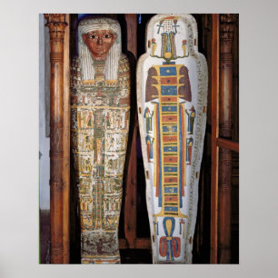 Pôster Sarcófago egípcio coberto com os hieroglyphics (