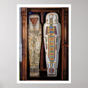 Pôster Sarcófago egípcio coberto com os hieroglyphics (