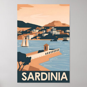 Poster Sardenha Itália Familiar Viagem