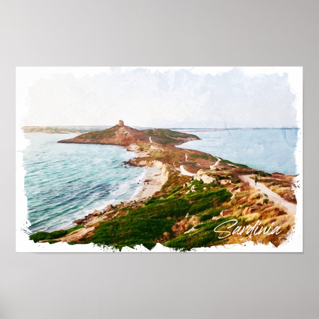 Poster Sardenha Itália - Viagem (Frente)