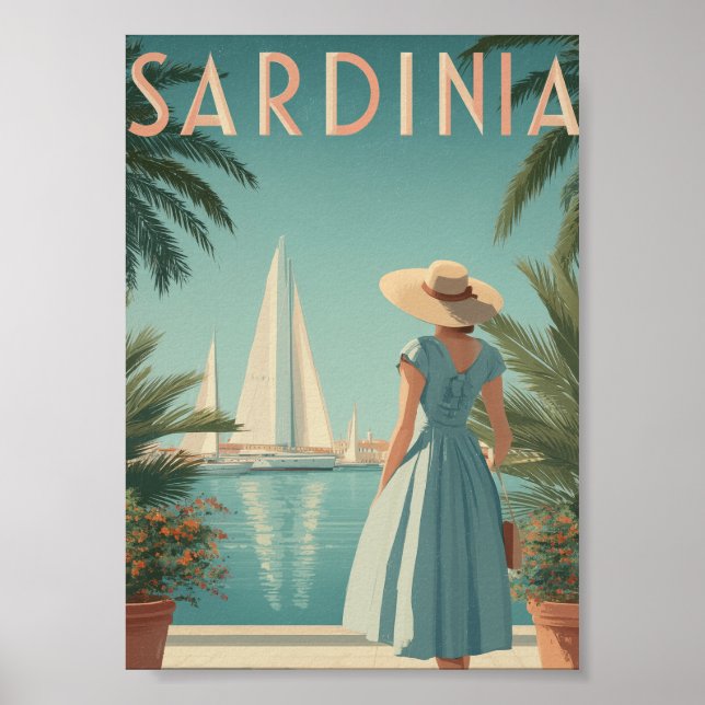 Poster Sardenha vintage anos 50 (Frente)
