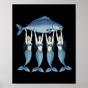 Poster Sardinha Peixe Enlatado Sereia Verão Peixeiro Cost