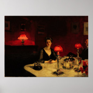 Poster Sargent - Le Verre De Porto, Jante Mesa À Noite