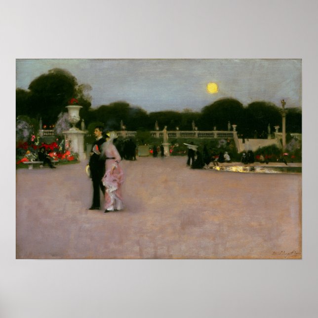 Poster Sargent - No Jardim do Luxemburgo (Frente)