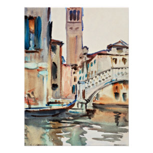 Pôster Sargent - Uma Ponte e uma Campanila, Veneza,
