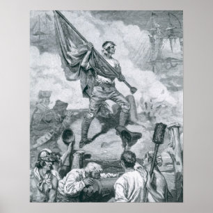 Poster Sargento Jaspe na batalha do forte Moultrie