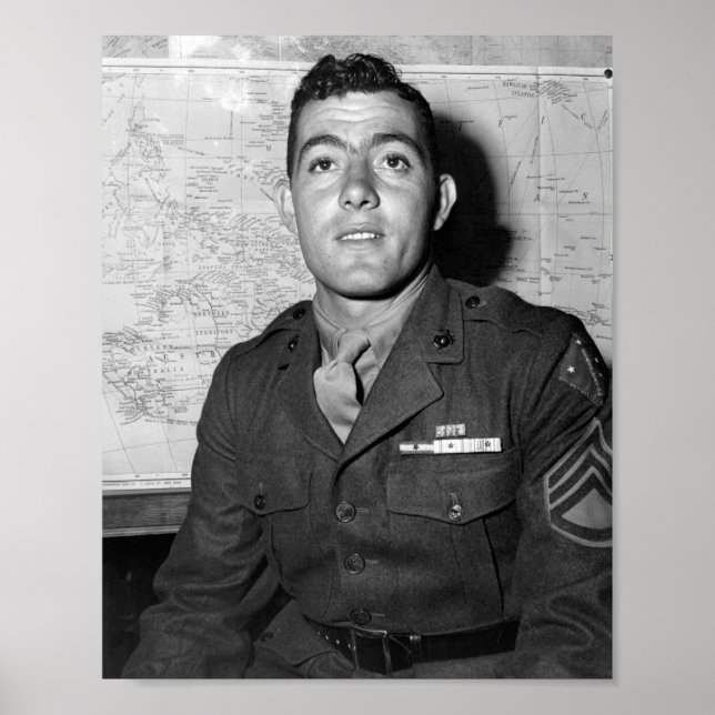 Poster Sargento John Basilone - Segunda Guerra Mundial -  (Frente)