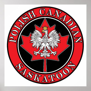 Pôster Saskatoon Round Polonês Folha Canadense