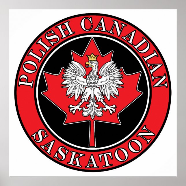 Pôster Saskatoon Round Polonês Folha Canadense (Frente)