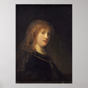 Poster Saskia camionete Uylenburgh, c.1634-1640 (óleo no