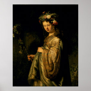 Poster Saskia como a flora, 1634