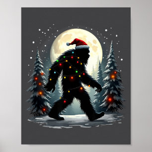 Poster Sasquatch 67 Papai Noel Árvore de Natal Bigfoot En