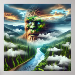Poster Sasquatch com olhos azuis