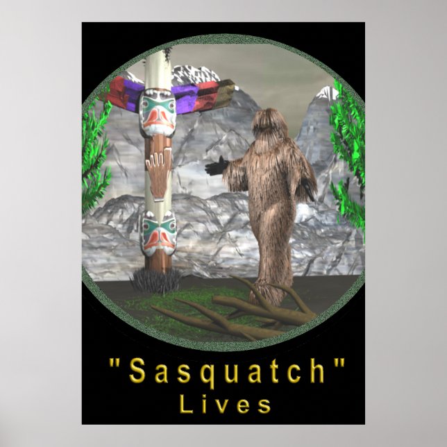 Pôster Sasquatch do pé-direito (Frente)