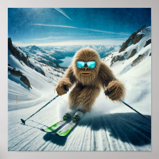 Poster Sasquatch o Skier