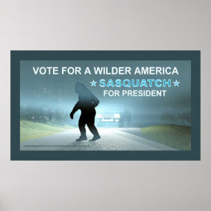 Pôster Sasquatch Para Presidente