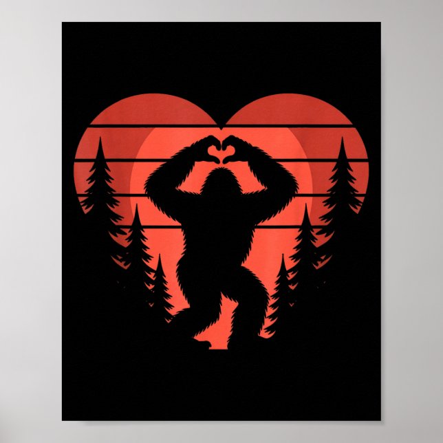Poster Sasquatch Valentine's Day - Bigfoot Heart Sungles  (Frente)