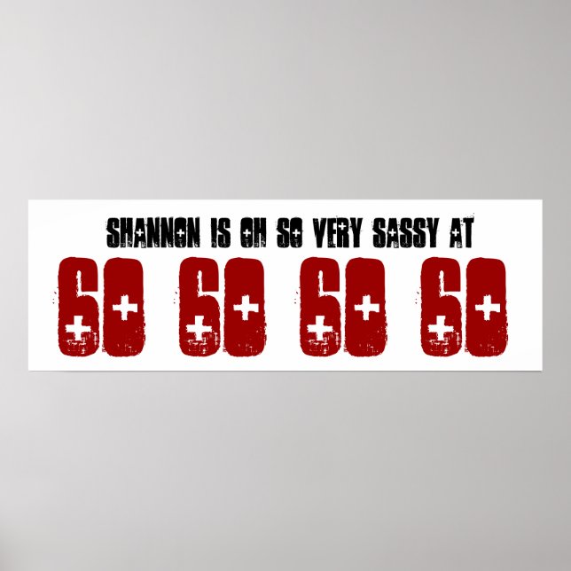 Pôster Sassy 60 Sessenta Banner de Festa de aniversário N (Frente)