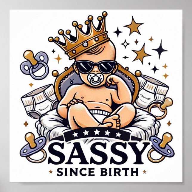 Poster Sassy Desde o Nascimento Digital Download - DTF pe (Frente)