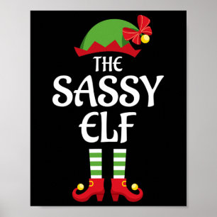 Poster Sassy Elf Family Matching Group Natal