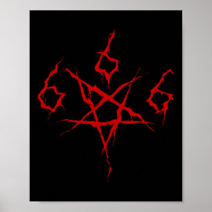 Poster Satã Diabo Satânico 666 Pentagrama Oculto Horror H