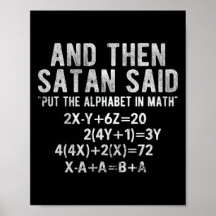 Poster Satan Disse Alfabeto Em Matemática Matemática Mate