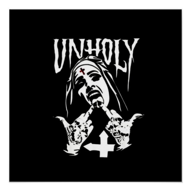 Pôster Satanic Nun Tattoos Unholy (Frente)