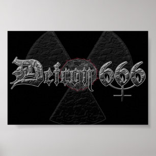 Poster satânico da banda de metal de Defcon 666