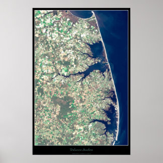 Pôster satélite da costa de Delaware