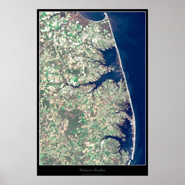 Pôster satélite da costa de Delaware (Frente)