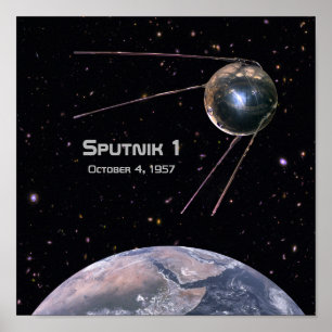 Poster Satélite de terra de Sputnik 1