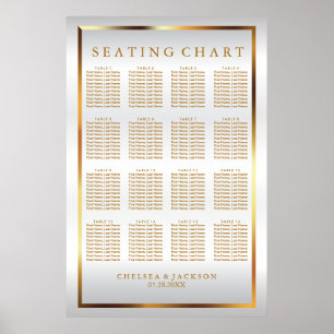 Poster Satélite Dourado e Branco - Gráfico de assentos