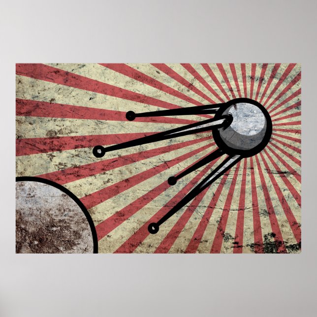 Pôster Satélite retrô (Frente)